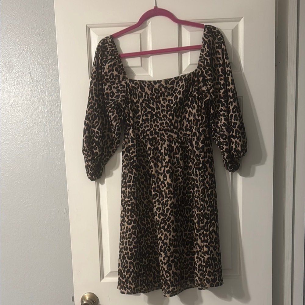 Peach Love California Brown Black Puff Sleeve Sundress